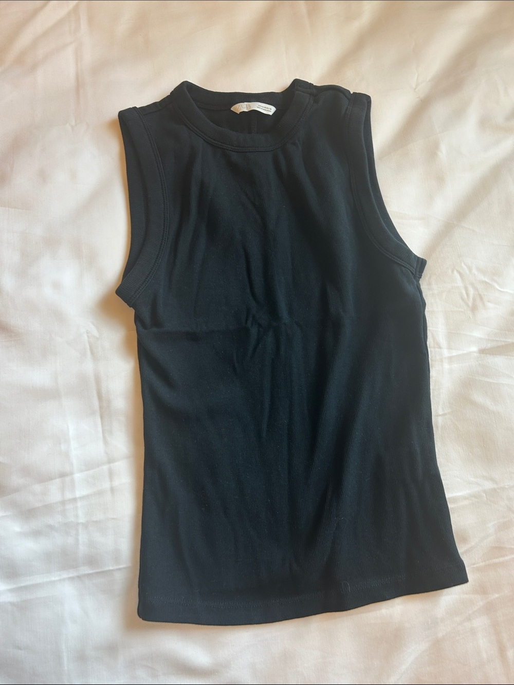 Zara Black Ribbed Sleeveless Tank Top - Women